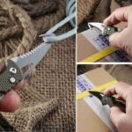 Portable Multifunctional Express Parcel Knife, Keychain, Serrated Hook, Carry-on Unpacking, Emergency Survival Tool Box Opener - immagine 12