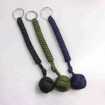 Portable Outdoor Self Defense Survive Hanging Knot Ball Hand Weaving Umbrella Rope Body Self-defense Ball Key Chain Pendant - immagine 6