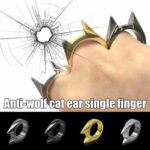 Self-Defense Rings For Women Man Metal Multifunctional Knuckle Cat Ear Shape Attack Rings Jewelry Accessories Girlfriends Gift - immagine 6