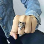 Self-defense Ring Stainless Steel Retro Wolf Knuckle Ring And  Survival Protection Ring - immagine 12