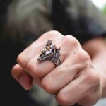 Self-defense Ring Stainless Steel Retro Wolf Knuckle Ring And  Survival Protection Ring - immagine 13
