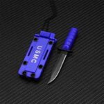 Swayboo survival knife sawtooth blade  fixed Portable Mini Necklace Small Straight Knife case Fruit Knife hunting - immagine 3