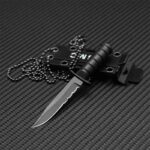 Swayboo survival knife sawtooth blade  fixed Portable Mini Necklace Small Straight Knife case Fruit Knife hunting - immagine 6