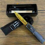 4 INCH GOLD Silver SIDED BLADE double edged switchblade KNIFE-TK025 - immagine 6