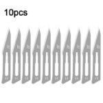 10pcs Carbon Steel Surgical Scalpel Blades + 1pc Handle Scalpel DIY Cutting Tool PCB Repair Animal Surgical Knife - immagine 4