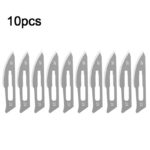 10pcs Carbon Steel Surgical Scalpel Blades + 1pc Handle Scalpel DIY Cutting Tool PCB Repair Animal Surgical Knife - immagine 6