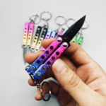Mini Color Butterfly knife keychain small balisong - immagine 3