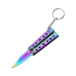 1pc Portable Stainless Steel Folding Butterfly Knife，EDC Outdoor Game Practice Knife，Suitable for Beginners to use - immagine 3