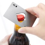 1pcsCredit Card Bottle Opener Creative Pocket Stainless Steel Can Opener Bottle Picker Beer Wine Beer Opener Poker Black Peach A - immagine 2