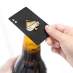 1pcsCredit Card Bottle Opener Creative Pocket Stainless Steel Can Opener Bottle Picker Beer Wine Beer Opener Poker Black Peach A - immagine 3
