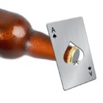 1pcsCredit Card Bottle Opener Creative Pocket Stainless Steel Can Opener Bottle Picker Beer Wine Beer Opener Poker Black Peach A - immagine 4