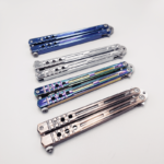 7075 Aluminum Clone Balisong Flipper Butterfly Trainer Knife Lining Handle Bushings System - immagine 3