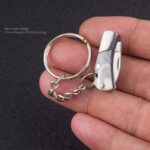21 Styles Mini Brass Wood Folding Knife Acrylic Sharp EDC Self-defense Portable Keychain Hanging Outdoor Unboxing Knife - immagine 4