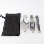 3pcs/set Titanium Cutlery Set Ultra Lightweight Knife Fork Spoon For Home Use Travel Camping Picnic Cutlery Set - immagine 2
