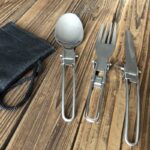 3pcs/set Titanium Cutlery Set Ultra Lightweight Knife Fork Spoon For Home Use Travel Camping Picnic Cutlery Set - immagine 4