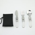 3pcs/set Titanium Cutlery Set Ultra Lightweight Knife Fork Spoon For Home Use Travel Camping Picnic Cutlery Set - immagine 5