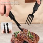 4 In 1 Multitool Outdoor Camping Utensils Portable Stainless Steel Foldable Spoon Fork Knife Bottle Opener Combo Set Cutlery - immagine 4
