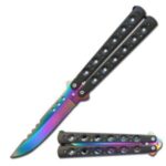 5.5inch Closed Length Black Scorpion Balisong Butterfly Flipper Knife - immagine 10