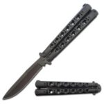 5.5inch Closed Length Black Scorpion Balisong Butterfly Flipper Knife - immagine 2