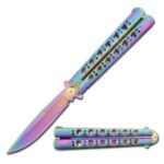 5.5inch Closed Length Black Scorpion Balisong Butterfly Flipper Knife - immagine 5
