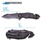 MT-A845 Spring Assist Folding Knife, Black Blade，camping Survival Tactical knives - immagine 5