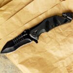 MT-A845 Spring Assist Folding Knife, Black Blade，camping Survival Tactical knives - immagine 8