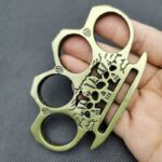 Brass Brass Self-defense brass-finger tiger outdoor defense kit carried by boys - Three Ghost Head Gre - immagine 3