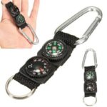 Camping Outdoor Tools Multi Compasses Pointer Mini Keychain Metal Climbing Thermometer Compass Key Hook Sports Accessories - immagine 2