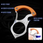 Carabiner Gadgets Brass Knuckles Survival Rings Multi-Functional Self Defense Outdoor Tools EDC Keychain Protector Bottle Opener - immagine 2