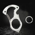 Carabiner Gadgets Brass Knuckles Tactical Survival Rings Multi-Functional Self Defense Tool EDC Keychain Protector Bottle Opener - immagine 4