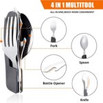 Foldable Tableware Knife Spoon Fork Camping Knife Fork Spoon Combination Tableware Outdoor Portable Multifunctional - immagine 2