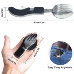 Foldable Tableware Knife Spoon Fork Camping Knife Fork Spoon Combination Tableware Outdoor Portable Multifunctional - immagine 4