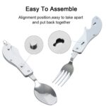 Foldable Tableware Knife Spoon Fork Camping Knife Fork Spoon Combination Tableware Outdoor Portable Multifunctional - immagine 5