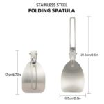 Folding Spatula Food Turner Fold Spoon Frying Shovel Stainless Steel Outdoor Camping Gear Cooking Accessories Picnic Equipment - immagine 2