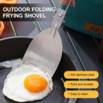 Folding Spatula Food Turner Fold Spoon Frying Shovel Stainless Steel Outdoor Camping Gear Cooking Accessories Picnic Equipment - immagine 3