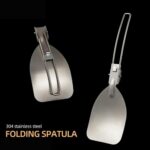 Folding Spatula Food Turner Fold Spoon Frying Shovel Stainless Steel Outdoor Camping Gear Cooking Accessories Picnic Equipment - immagine 4