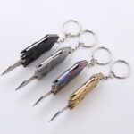 Keychain Knife Stainless Steel Folding Knife Mini Practical Foldable Pocket Keychain Knife Outdoor Accessories - immagine 6