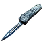 4/5.25/5.5 Inch Scarab Otomatik Carved Wolf Double Edge OTF Knife-TK202-01