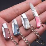 Mini Folding Knife Pendant Keychains Outdoor Hiking - immagine 2
