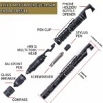 Multifunctional Tactical Pen Mobile Phone Holder Tactical Self-Defense Pen Touch Screen Pen Outdoor Survival Tool With Compass - immagine 3