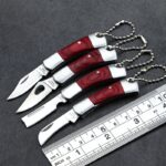 Outdoor Barbecue Small Straight Knife Fruit Knife Portable Wooden Handle Pocket Knife Collection Knife Camping Straight Knife - immagine 3