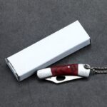 Outdoor Barbecue Small Straight Knife Fruit Knife Portable Wooden Handle Pocket Knife Collection Knife Camping Straight Knife - immagine 5