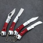 Outdoor Barbecue Small Straight Knife Fruit Knife Portable Wooden Handle Pocket Knife Collection Knife Camping Straight Knife - immagine 6