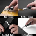 Outdoor Camping Portable Folding Knife Multifunctional Serrated Hook Knife Stainless Keychain Survival Cutter Tool Box Opener - immagine 3