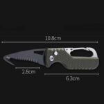 Outdoor Camping Portable Folding Knife Multifunctional Serrated Hook Knife Stainless Keychain Survival Cutter Tool Box Opener - immagine 5