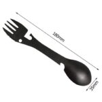 Outdoor Survival Tools 5 In 1 Camping Multi-Functional EDC Practical Kit Fork Knife Spoon Bottle/Can Opener - immagine 2