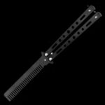 Butterfly knife comb，Folding Trainer Balisong hair comb practice knives - immagine 2