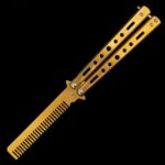 Butterfly knife comb，Folding Trainer Balisong hair comb practice knives - immagine 4