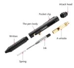Practical Tactical Pen Tungsten Steel Glass Breaker Self Defense Tactical Survival Pens Multifunction Brass Whistle Defence Pen - immagine 4