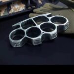 Self-defense wolf Brass knuckles finger jab vehicle mounted escape device ring ring thickened hand brace fist buckle - 6